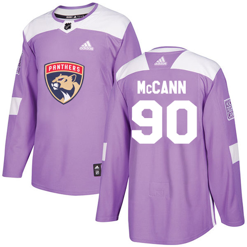 Adidas Panthers #90 Jared McCann Purple Authentic Fights Cancer Stitched NHL Jersey - Click Image to Close